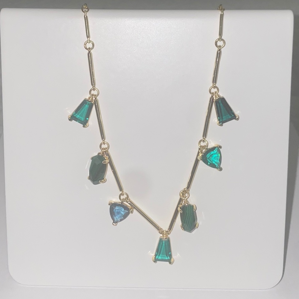 Kendra Scott Blair Necklace in Gold and Green Mix